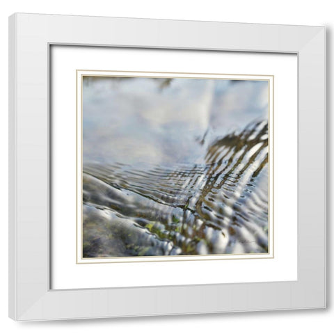 Current I White Modern Wood Framed Art Print with Double Matting by Melious, Amy