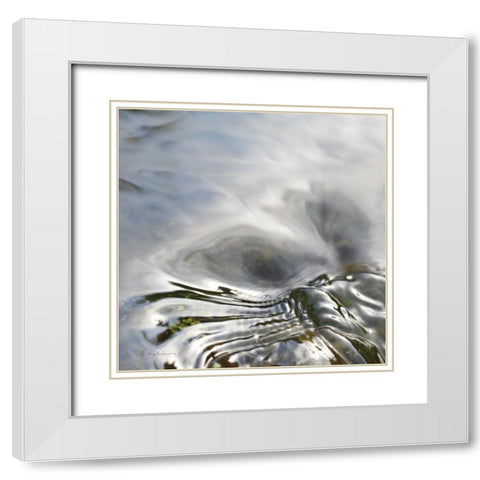 Current II White Modern Wood Framed Art Print with Double Matting by Melious, Amy