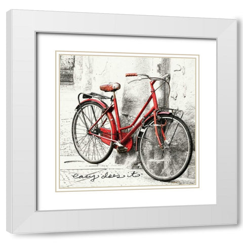 Easy Does It White Modern Wood Framed Art Print with Double Matting by Melious, Amy