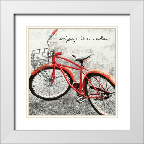 Enjoy the Ride White Modern Wood Framed Art Print with Double Matting by Melious, Amy