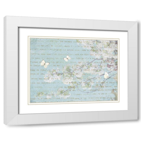 Blossoms and Butterflies II White Modern Wood Framed Art Print with Double Matting by Melious, Amy