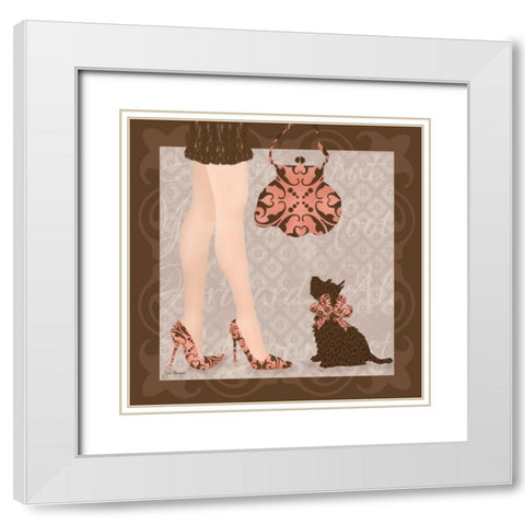 Best Foot Forward I White Modern Wood Framed Art Print with Double Matting by Meyer, Jill