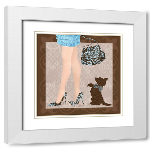 Best Foot Forward II White Modern Wood Framed Art Print with Double Matting by Meyer, Jill