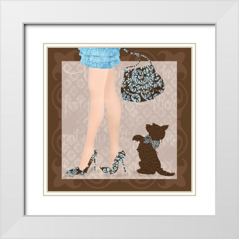 Best Foot Forward II White Modern Wood Framed Art Print with Double Matting by Meyer, Jill