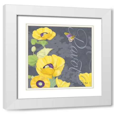 Pavot II White Modern Wood Framed Art Print with Double Matting by Meyer, Jill