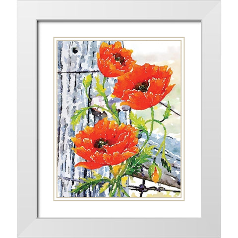 Fenced In II White Modern Wood Framed Art Print with Double Matting by Meyer, Jill