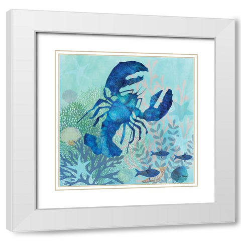 Coral Reef III White Modern Wood Framed Art Print with Double Matting by Meyer, Jill