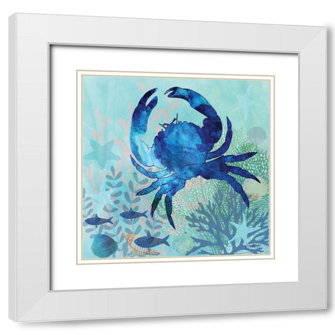 Coral Reef IV White Modern Wood Framed Art Print with Double Matting by Meyer, Jill