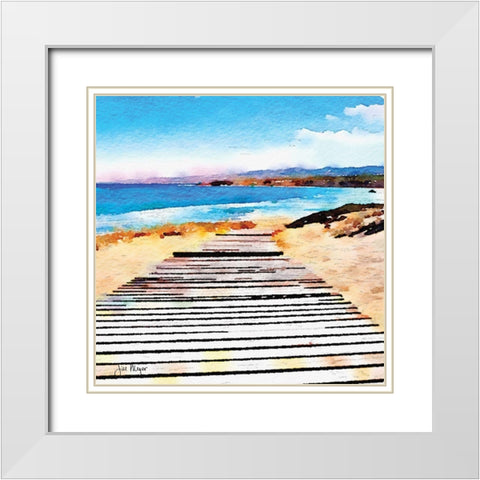 Pier Review White Modern Wood Framed Art Print with Double Matting by Meyer, Jill
