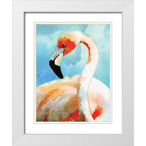 Amazing Flamingos II White Modern Wood Framed Art Print with Double Matting by Meyer, Jill