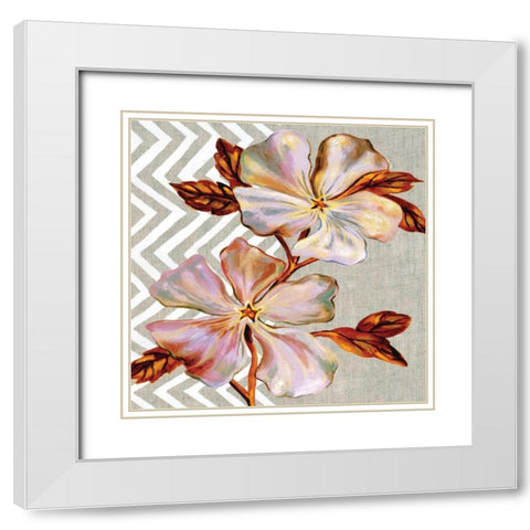 Brilliant Petals II White Modern Wood Framed Art Print with Double Matting by Ferry, Margaret