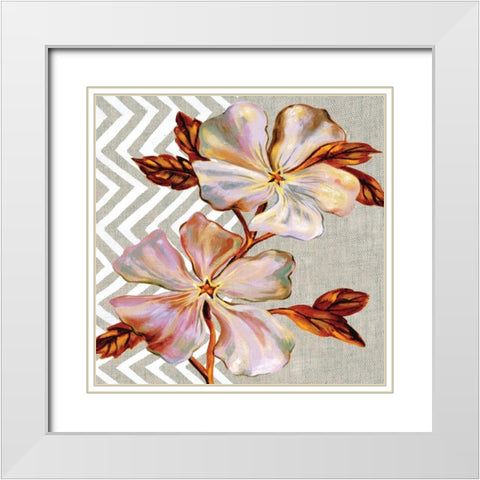 Brilliant Petals II White Modern Wood Framed Art Print with Double Matting by Ferry, Margaret