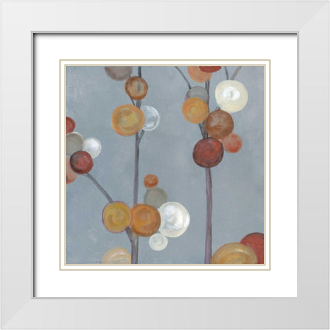 Baubles in Paprika I White Modern Wood Framed Art Print with Double Matting by Ferry, Margaret