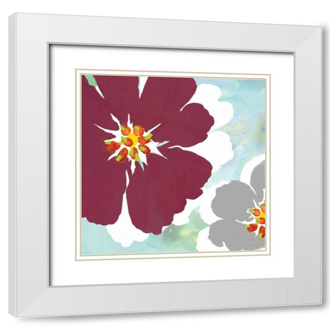 Marsala Blossom I White Modern Wood Framed Art Print with Double Matting by Ferry, Margaret