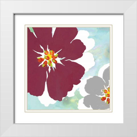Marsala Blossom I White Modern Wood Framed Art Print with Double Matting by Ferry, Margaret