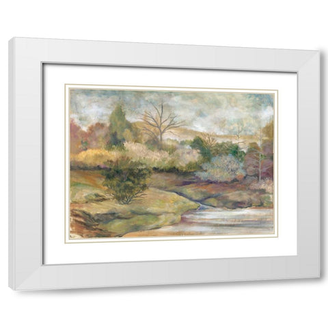 Placid Waters I White Modern Wood Framed Art Print with Double Matting by Ferry, Margaret