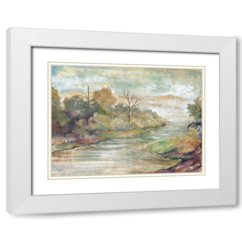 Placid Waters II White Modern Wood Framed Art Print with Double Matting by Ferry, Margaret