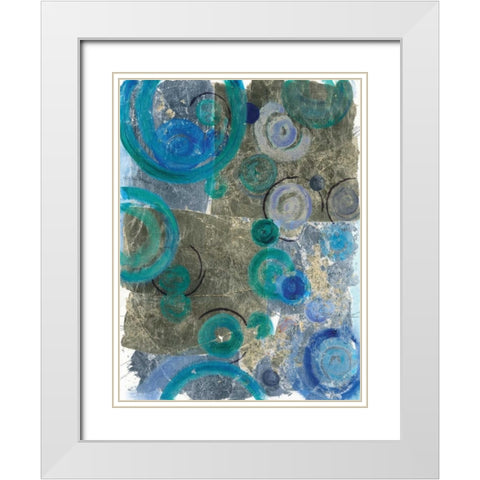 Peacock Swirl II White Modern Wood Framed Art Print with Double Matting by Ferry, Margaret