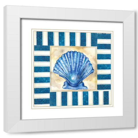 Nautical Scallop White Modern Wood Framed Art Print with Double Matting by Ferry, Margaret
