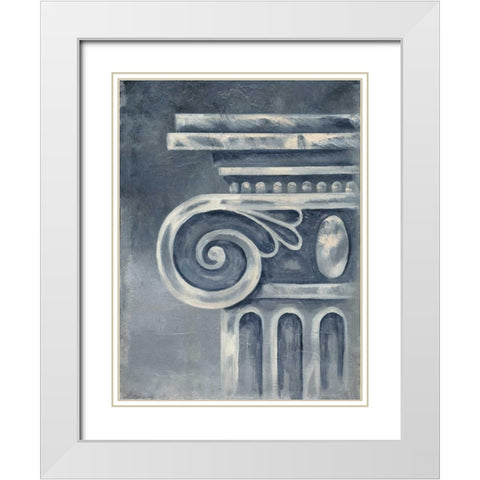 Grey Column I White Modern Wood Framed Art Print with Double Matting by Ferry, Margaret