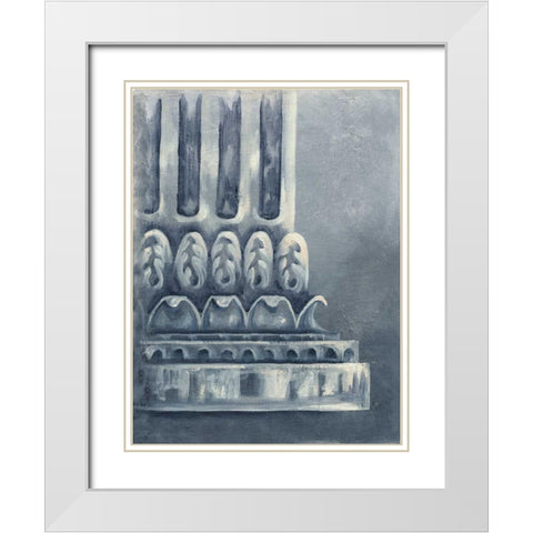 Grey Column II White Modern Wood Framed Art Print with Double Matting by Ferry, Margaret