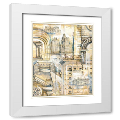 Architectural Remnants White Modern Wood Framed Art Print with Double Matting by Ferry, Margaret