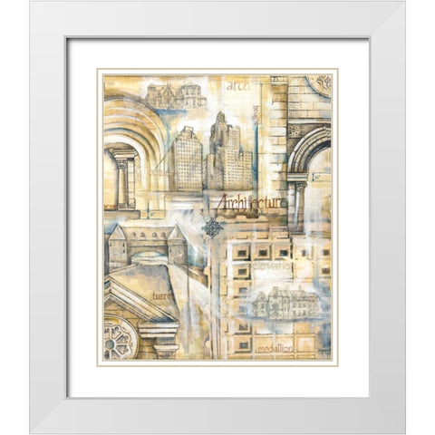 Architectural Remnants White Modern Wood Framed Art Print with Double Matting by Ferry, Margaret