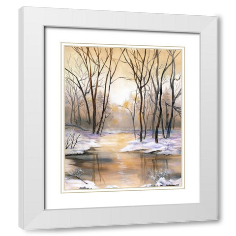 Snowy River White Modern Wood Framed Art Print with Double Matting by Ferry, Margaret