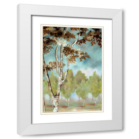 Birch Forest I White Modern Wood Framed Art Print with Double Matting by Ferry, Margaret