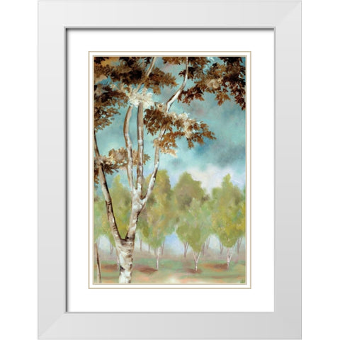 Birch Forest I White Modern Wood Framed Art Print with Double Matting by Ferry, Margaret