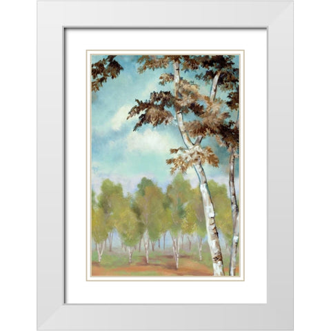 Birch Forest II White Modern Wood Framed Art Print with Double Matting by Ferry, Margaret