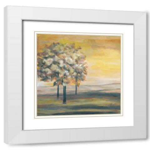 Autumn Sunset I White Modern Wood Framed Art Print with Double Matting by Ferry, Margaret