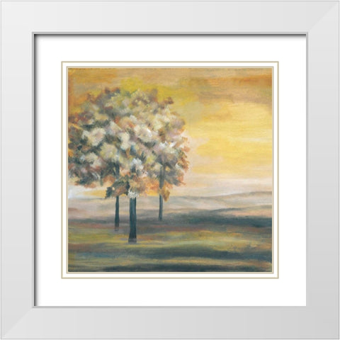 Autumn Sunset I White Modern Wood Framed Art Print with Double Matting by Ferry, Margaret