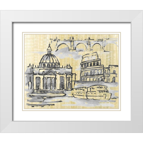 Cities III White Modern Wood Framed Art Print with Double Matting by Ferry, Margaret