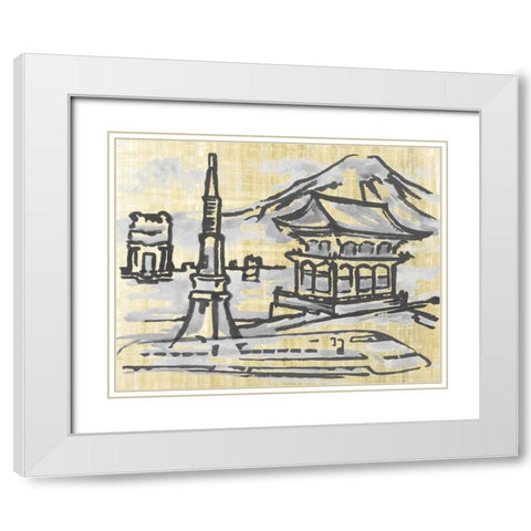 Cities IV White Modern Wood Framed Art Print with Double Matting by Ferry, Margaret