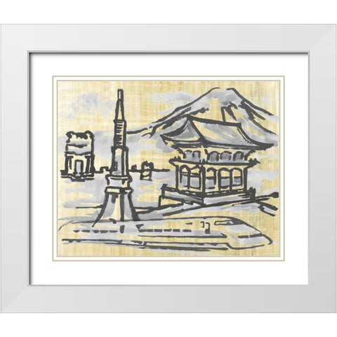 Cities IV White Modern Wood Framed Art Print with Double Matting by Ferry, Margaret
