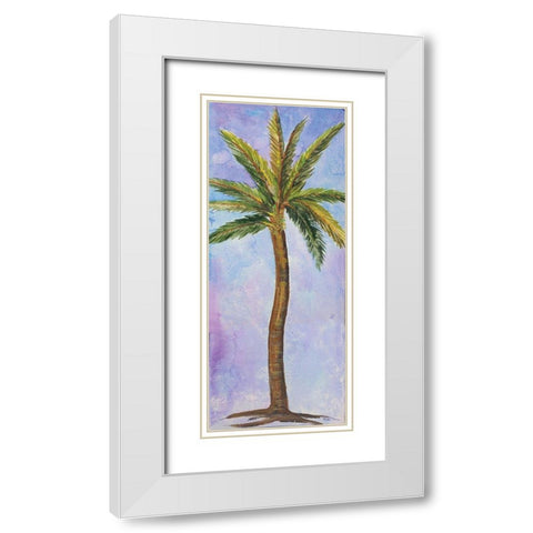 Single Palm I White Modern Wood Framed Art Print with Double Matting by Ferry, Margaret