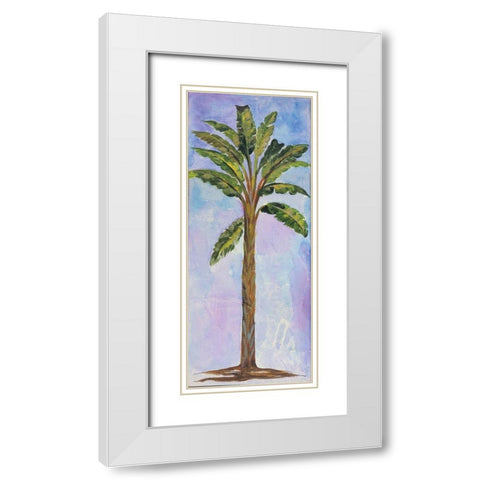 Single Palm II White Modern Wood Framed Art Print with Double Matting by Ferry, Margaret