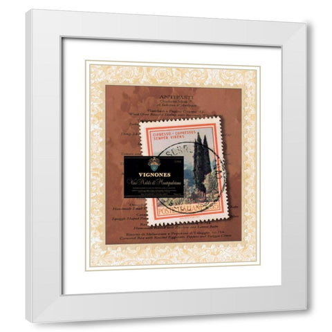 Italian Menu White Modern Wood Framed Art Print with Double Matting by Matla, Jennifer