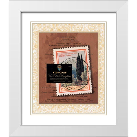 Italian Menu White Modern Wood Framed Art Print with Double Matting by Matla, Jennifer