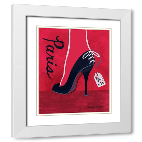 High Heels Paris White Modern Wood Framed Art Print with Double Matting by Matla, Jennifer