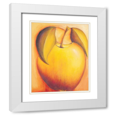 Apple White Modern Wood Framed Art Print with Double Matting by Macaulay, Angus