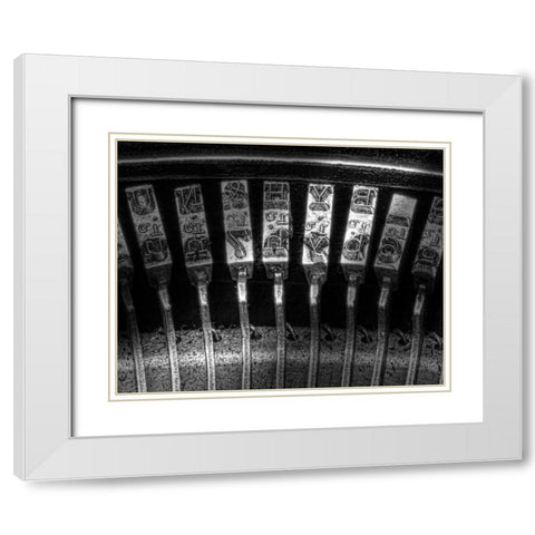 Typewriter Keys White Modern Wood Framed Art Print with Double Matting by McNemar, C. Thomas