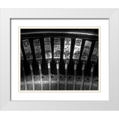 Typewriter Keys White Modern Wood Framed Art Print with Double Matting by McNemar, C. Thomas