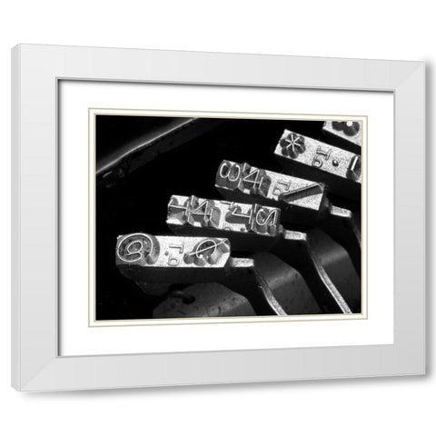 Typewriter Symbols White Modern Wood Framed Art Print with Double Matting by McNemar, C. Thomas
