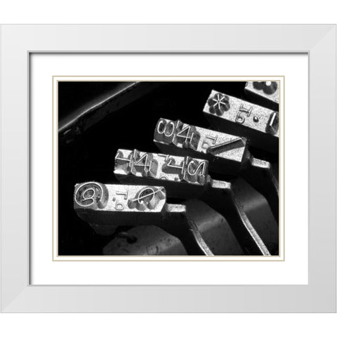 Typewriter Symbols White Modern Wood Framed Art Print with Double Matting by McNemar, C. Thomas