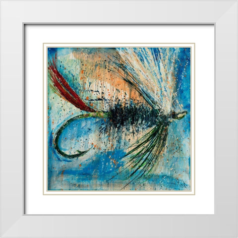 Green Butted Skunk Fly White Modern Wood Framed Art Print with Double Matting by Monahan, Jodi