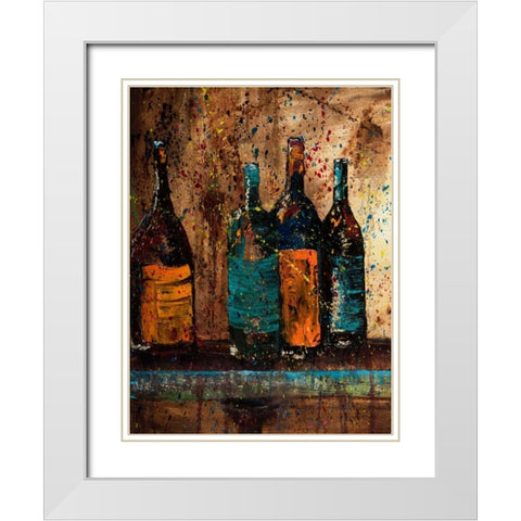 Wine Vino Wine I White Modern Wood Framed Art Print with Double Matting by Monahan, Jodi