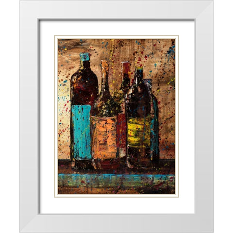 Wine Vino Wine II White Modern Wood Framed Art Print with Double Matting by Monahan, Jodi