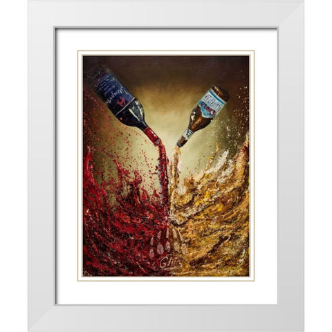 Pouring it Down White Modern Wood Framed Art Print with Double Matting by Monahan, Jodi